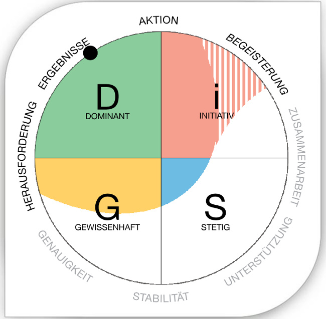 Bild: Eine Ergebnismöglichkeit des DISG-Profiles